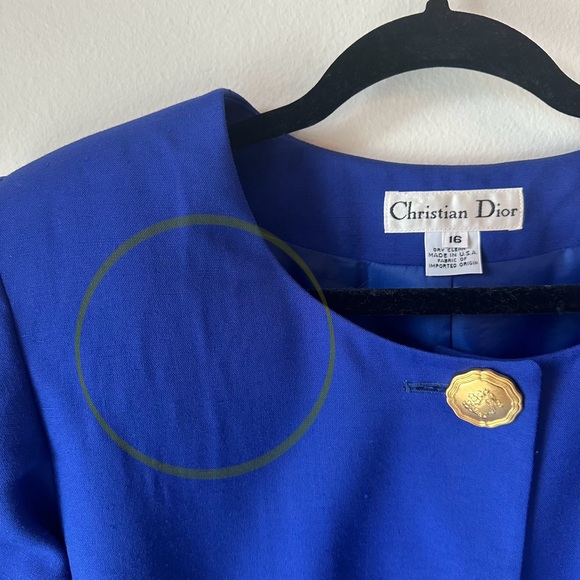 Christian Dior // Vintage Royal Blue Summer set up Jacket & Skirt Size 16 - Picture 16 of 16